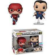 FunKo Funko The Flash & Superman (2018 Fall Con Exclusive): Justice League x POP! Heroes Vinyl Figure + 1 Official DC Trading Card Bundle [34421]