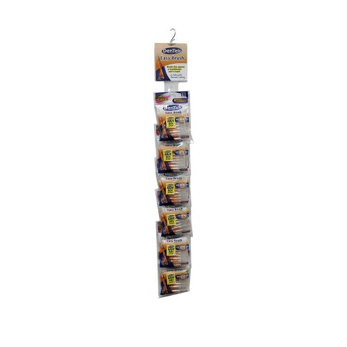  DenTek Dentek Easy Brush Bag Display Clip Strips, 4 Preloaded Clip Strips- 24 (16 Count) Bags Per Strip
