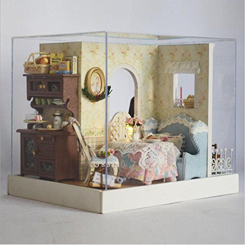  NWFashion DIY Creative 360 View Miniature House Wooden Kits Dollhouse with Furnitire (Marys Baking)