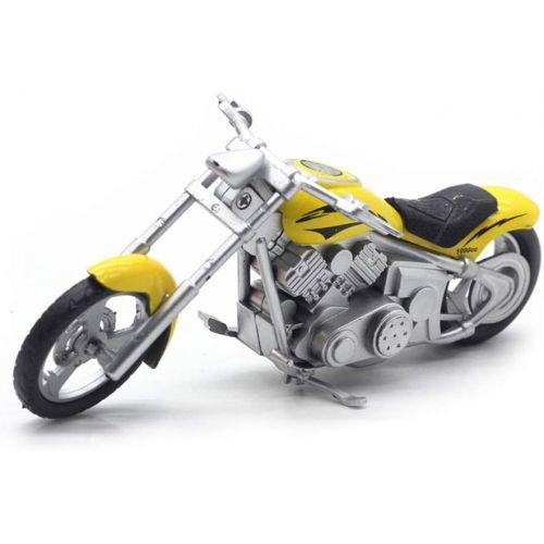  HanYoer Motorcycles Model 1:32 Scale Diecast Car Model Collection Motorcycle Lovers (Yellow)