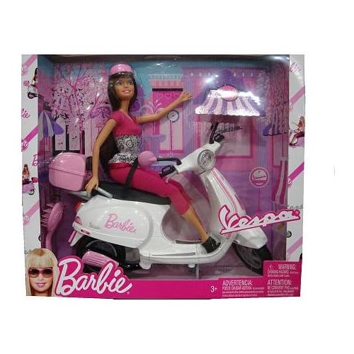 바비 Barbie Vespa Doll & Vehicle w Barbie Doll & Scooter (2008)