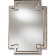 Baxton Studio Studded Accent Wall Mirror in Antique Silver Finish