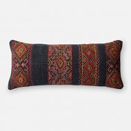 Loloi DSETP0494BLMLPI13 BlackMulti Decorative Accent Pillow, 1 x 2-3 Cover with Down