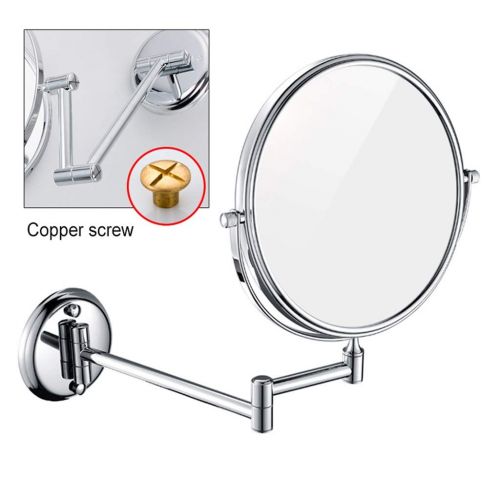  WUDHAO Makeup Mirror Mirrors with Lights Makeup Mirror Bathroom Folding 8 Inch Double Sided Metal Round Creative Mirror 3 Times Magnification (Color : Silver, Size : 8 inches 3 X)