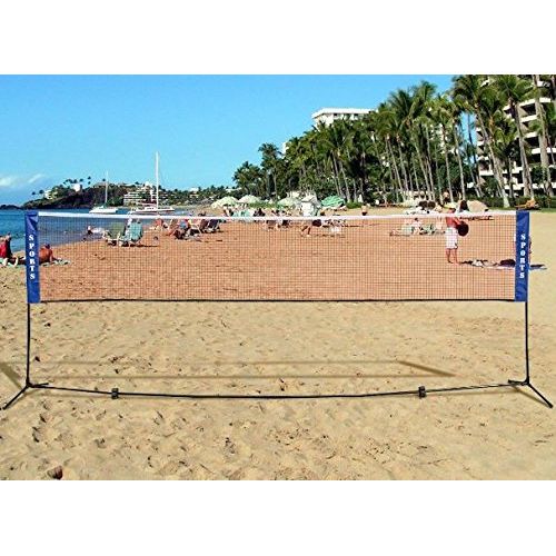  K&A Company Badminton Beach Training Net With Bag Portable Carrying Volleyball Tennis Outdoor Sport Portable 13.8 x 5