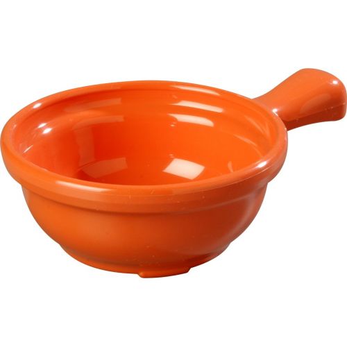  Carlisle 700652 Plastic Handled Soup Bowl, 8 oz, Sunset Orange (Pack of 24)