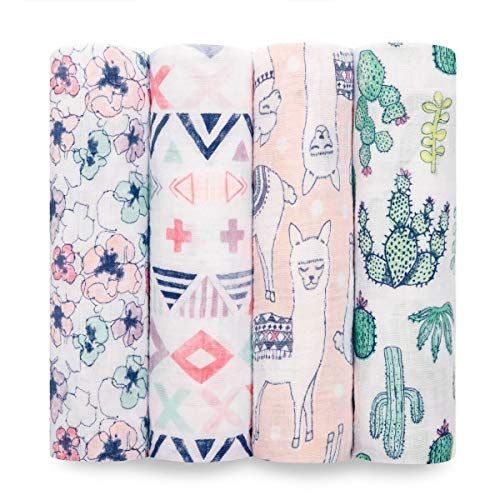  Visit the aden + anais Store aden + anais Swaddle Blanket | Boutique Muslin Blankets for Girls & Boys | Baby Receiving Swaddles | Ideal Newborn & Infant Swaddling Set | Perfect Shower Gifts, 4 Pack, Trail Bloo