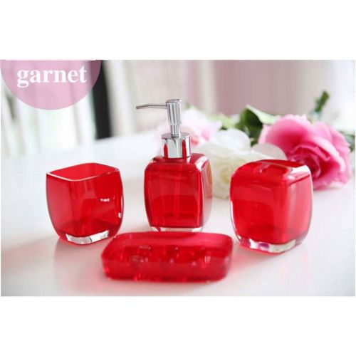 Xu Yuanjia - Lotion Dispensers European Hotel Household Glass Hand Soap Lotion Box Shower Gel Shampoo Moisturizing Box Bathroom Household Soap Dispenser (Color : Red)