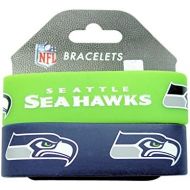 aminco NFL Seattle Seahawks Elastic Rubber Wrist Band (Set of 2), One Size, Multicolor