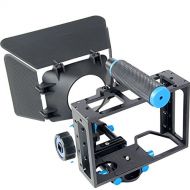 Koolehaoda Aluminium Alloy Camera Video Cage Kit with Top Handle Grip +Follow Focus+digital Matte Box for Nikon, Pentax, Canon,Olympus Dslr SLR