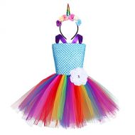 TiaoBug Girls Cartoon Tutu Dress with Hairband Princess Costume Birthday Pageant Cosplay Party Dress Up