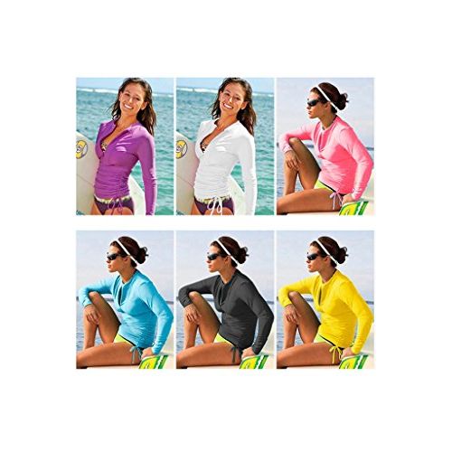  Labelar Womens Swim Shirt Long Sleeve UV Protection Rush Guard Top Swimming Dress