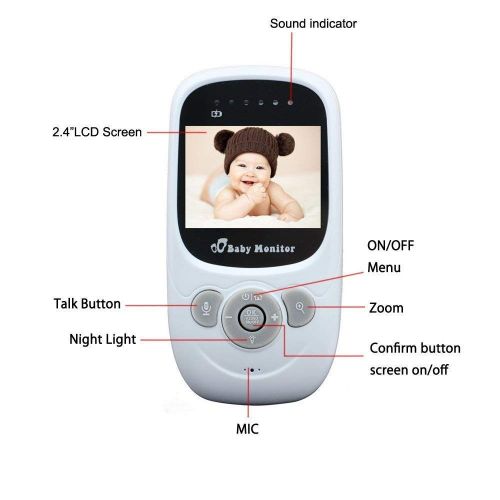  Adventurers adventurers Video baby monitor(2018 New Type)-Wireless Baby Monitor Baby Surveillance Camera With2.4’’LCD Screen Two-Way Talk Night Vision Temperature Monitoring and Long Range for