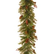 National Tree Company National Tree 6 Foot by 14 Inch Noelle Garland with Cones and 60 Battery Operated Soft White LED Lights (NL13-300L-6B-1)