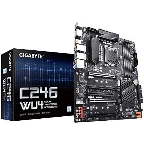 기가바이트 Gigabyte C246-WU4 Express ChipsetATXDDR4Dual Intel Server GbE LAN10xSATA32xM.2Server Motherboard