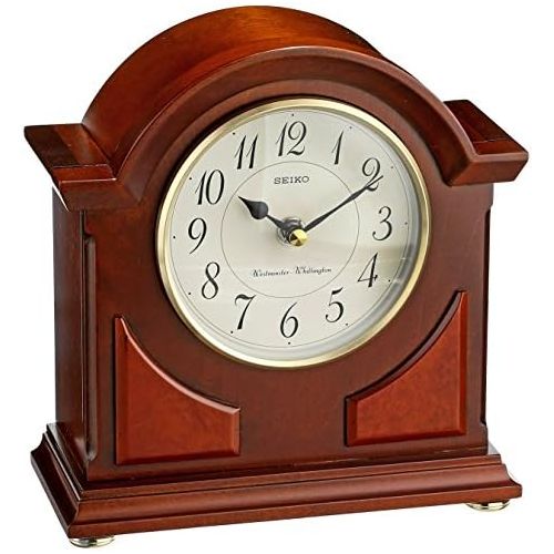세이코 Seiko Mantel Chime Clock Brown Wooden Case