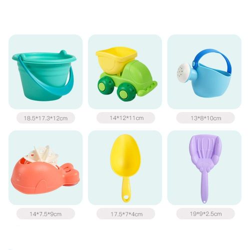 AODLK 14 Pieces Beach Toy Set Seaside Sand Castle Bucket Spade Shovel Rake Playset Summer Outdoors Model Tool Kit for Kids and Children Included Castle Molds Water Wheel