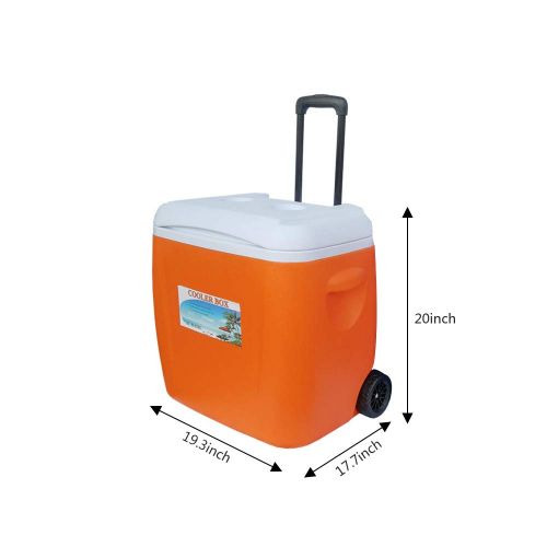  GNSDA Wheeled Cooler, Travel Cooler with Wheels, Cooler Keeps Ice Up to 36Hours, Heavy-Duty 52-Quart Cooler with Wheels, for Camping, BBQs, Tailgating, Outdoor Activities