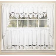 Todays Curtain Imperial Classic Drawn Cutwork Window Tier, 30-Inch, White