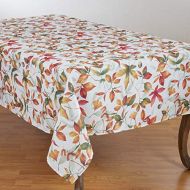 SARO LIFESTYLE 5050.M70160B Feuilles Collection Soft-Toned Polyester Tablecloth With Fall Leaves Design, 70 x 160, Multi