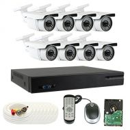 GW Security Inc GW Security 1080P HD Over Analog 8 Channel Video Security System - Eight 2.1 MP Weatherproof IP66 Bullet & Dome Cameras, 80ft IR LED Night Vision, Pre-Installed 2TB HD, Quick QR Co