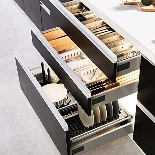  UEniko Vida UENIKA+ [Stainless Steel Edition] Cutlery Tray Adjustable Utensil Organizer Flatware Drawer Dividers Kitchen Storage Organizer (Short-Skinny)