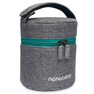 [아마존베스트]NANOBEEBEE nanobebe Breastmilk Baby Bottle Cooler & Travel Bag with Ice Pack Included. Compact Triple Insulated, Easily attaches to Stroller or Diaper Bag- Grey