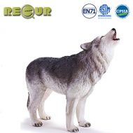 RECUR Toys 9” Gray Wolf Figure Toys, Soft Hand-Painted Skin Texture Dog Toys for Kids- 1:8 Scale Realistic Design Wolf Replica, Ideal for Collectors, Ages 3 and Up