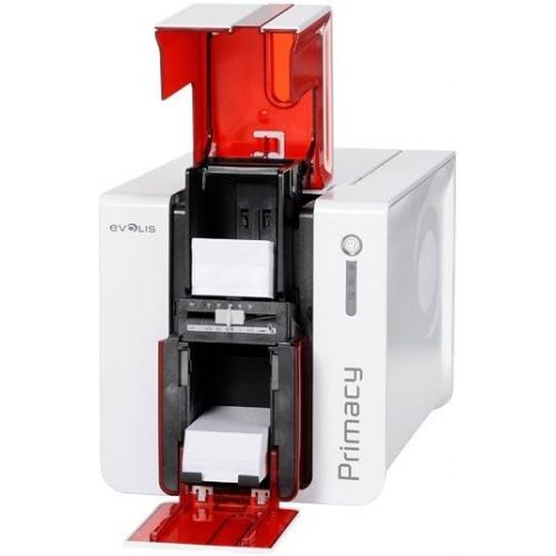  Evolis Primacy Single-Sided ID Card Printer (Red) and AlphaCard ID Suite Basic Software