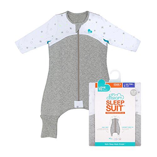  Love to Dream Love To Dream Sleep Suit, 2.5 TOG, White, 12-24 Months, Premium All-in-one Quilted Wearable...
