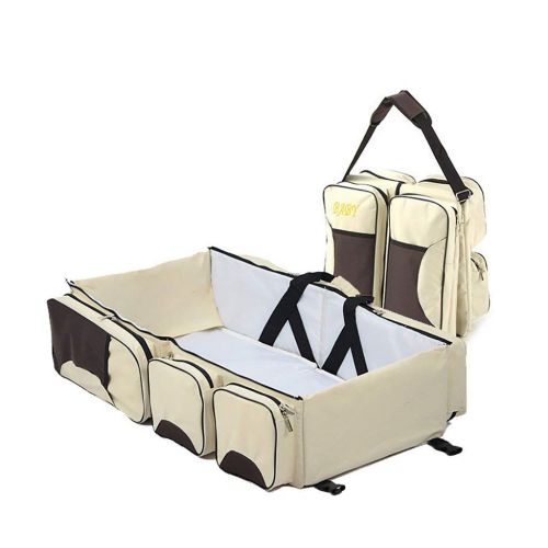  LCYCN 3 in 1 Diaper Bag Travel Bassinet Changing Station, Portable Bassinet Waterproof Baby Nap Mat for 0-8 Months Old Newborn