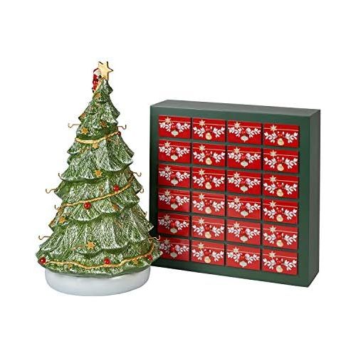  [아마존베스트]Villeroy & Boch Christmas Toys Memory Advent Calendar 3D Tree, Hard Porcelain, Wood, Plastic, Colourful, 25 x 32 x 43 cm