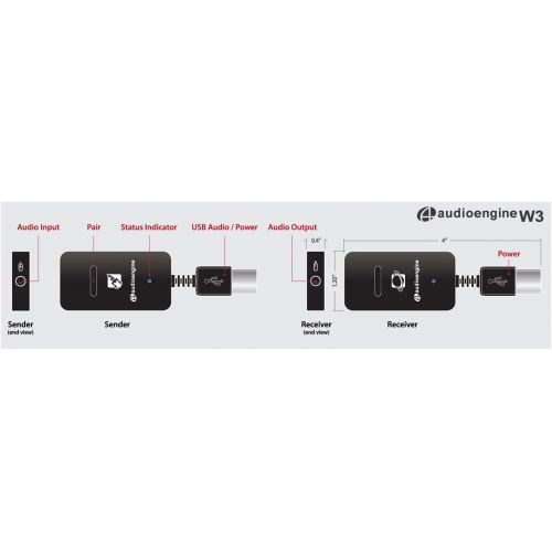  Audioengine W3 Wireless Audio Adapter Kit