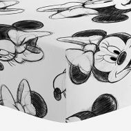 Carousel Designs Disney Baby Charcoal Minnie Mouse Crib Sheet - Organic 100% Cotton Fitted Crib Sheet - Made in The USA