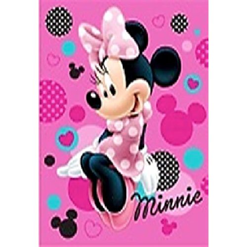 디즈니 Disney Minnie Mouse Hearts and Dots Pink Clubhouse Soft Plush Oversized Twin Size Throw Blanket Sitting Pretty
