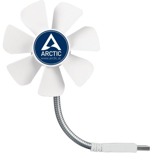  ARCTIC Breeze Mobile - Mini USB Desktop Fan with Flexible Neck I Portable Desk Fan for Home, Office I Silent USB Fan I Fan Speed 1700 RPM - White