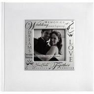 MCS MBI 9x9 Inch Fabric Expressions Wedding Theme Album, White (846616)