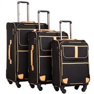 Visit the Coolife Store Coolife Luggage 3 Piece Set Suitcase Expandable TSA lock pinner softshell