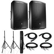 JBL EON615 Multipurpose Speaker Sound System with Knox Heavy Duty Aluminum Speakers Stand and Cables