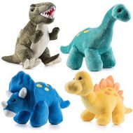 [아마존베스트]Prextex High Qulity Plush Dinosaurs 4 Pack 10 Long Great Gift for Kids Stuffed Animal Assortment Great Set for Kids