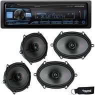 Alpine UTE-73BT Bluetooth Receiver (No CD), and Two Pairs of Kicker 44KSC6804 6x8  5x7 Coaxial Speakers