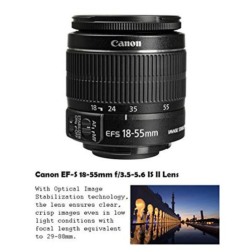 캐논 Canon EOS Rebel T7 DSLR Camera Bundle with Canon EF-S 18-55mm f/3.5-5.6 is II Lens + 2pc SanDisk 32GB Memory Cards + Accessory Kit
