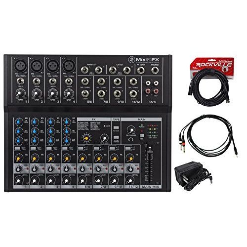  Mackie Mix12FX 12-Channel Compact Mixer WFX Proven Performance + Free Cables