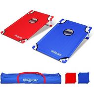[아마존 핫딜]  [아마존핫딜]GoSports Portable PVC Framed Cornhole Toss Game Set with 8 Bean Bags and Travel Carrying Case - Choose American Flag Design, Red & Blue or Football