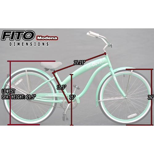  FITO Anti-Rust aluminum Alloy Frame! Fito Modena II Alloy 7-speed Women - Mint Green, 26 Beach Cruiser Bike Bicycle, Shimano Equipped