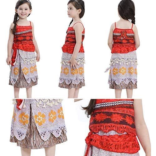  Party Chili Little Girls Hawaii Traditional Polynesian Princess Costume with Necklace,Flower 3-12 Years