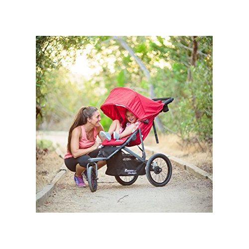  Joovy Premium Jogger Stroller, Car Seat Compatible, Umbrella, Travel Systems Ready! for Baby, Infants, Toddlers and Kids, Ultralight, Black Color + 2 Free Strap-on Hooks!
