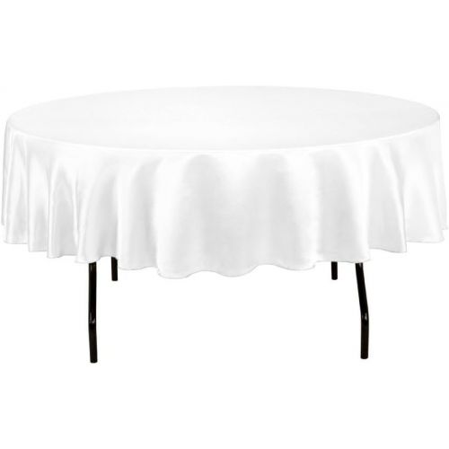 제네릭 Generic OWS 60 Inch White Round Polyester Table Cloth Table CoverWedding Party Event - 10 Pc