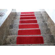 Ottomanson Softy Stair Tread Area Rugs, 9 X 26, Red