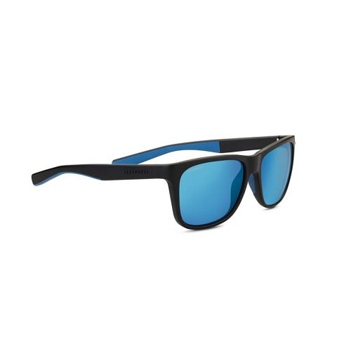  Serengeti Livio Sunglasses Sanded Black/Blue Unisex-Adult Medium